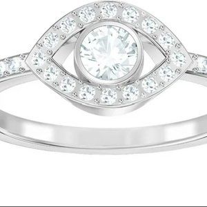 Swarovski Clear Crystal Luckily EVIL EYE Ring size 7